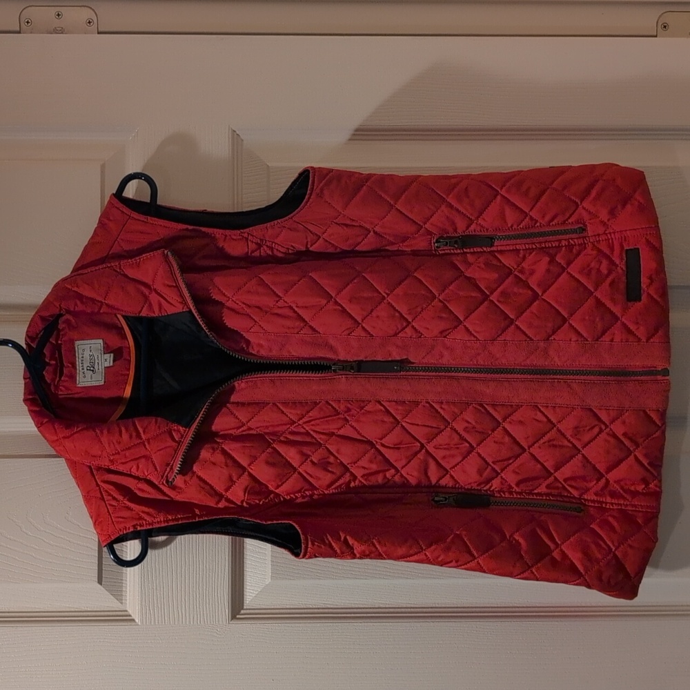 GH Bass Orange And Navy Quilted Vest - Picture 8 of 8